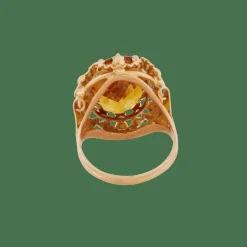 Bague or jaune et citrine ovale