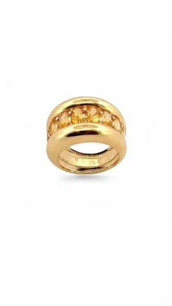Bague or jaune et citrines ovales
