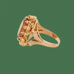Bague or jaune et citrine ovale