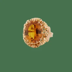 Bague or jaune et citrine ovale