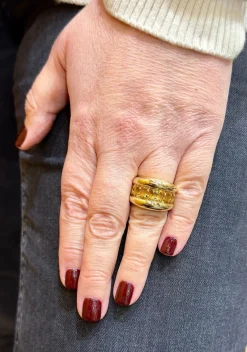 Bague or jaune et citrines ovales