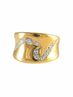 BAGUE OR JAUNE ET DIAMANTS