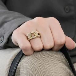 Bague or jaune et diamants