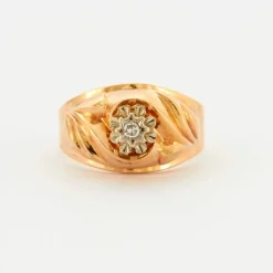 Bague or jaune et diamant