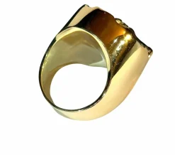 Bague or jaune et diamants , Fer à cheval