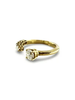 Bague or jaune et diamants 0,78ct