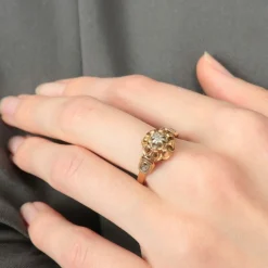 Bague or jaune et diamant