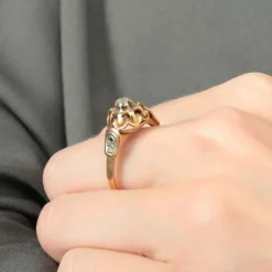 Bague or jaune et diamant