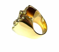 Bague or jaune et diamants , Fer à cheval