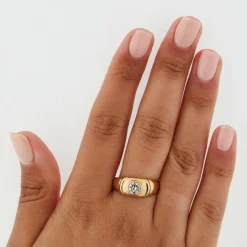 Bague or jaune et diamant taille ancienne
