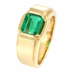 Bague Or Jaune et Emeraude