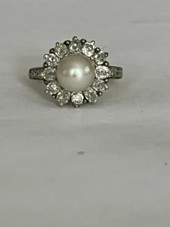 Bague Or Jaune et Gris Perle Diamants