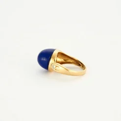 Bague or jaune et lapis lazuli