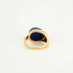 Bague or jaune et lapis lazuli