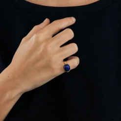 Bague or jaune et lapis lazuli