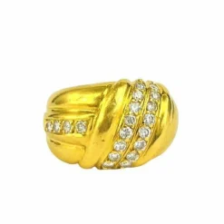 Bague Or jaune et Ligne de Diamants