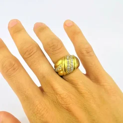 Bague Or jaune et Ligne de Diamants