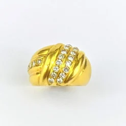 Bague Or jaune et Ligne de Diamants