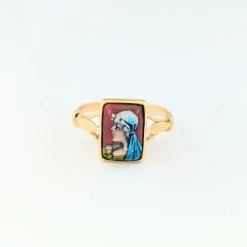 Bague or jaune et émail