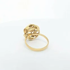 Bague or jaune et perle