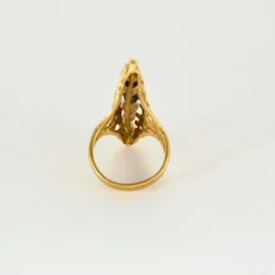 Bague or jaune et perles