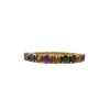 Bague or jaune et saphir multi-couleur