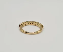Bague or jaune et saphir multi-couleur