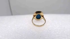 Bague or jaune et turquoise