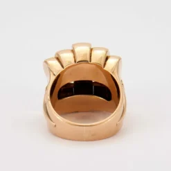 Bague Or Jaune Godronné Diamants