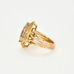 Bague or jaune goshenite