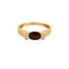 Bague Or Jaune Grenat Diamants