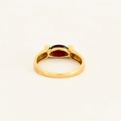 Bague Or Jaune Grenat Diamants