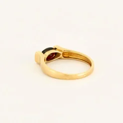 Bague Or Jaune Grenat Diamants