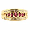 Bague or jaune grenats et diamants