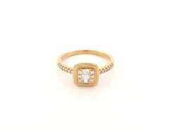 bague or jaune 18k 53 21 diamants 0.25ct 3.1 gr en