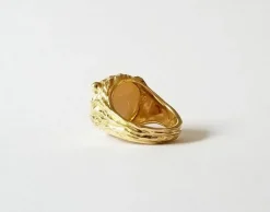 Bague or jaune 18k - Perle Mabé et diamant