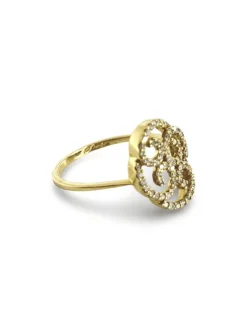Bague or jaune 18k et diamants