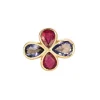 Bague or jaune 18kt rubis saphirs
