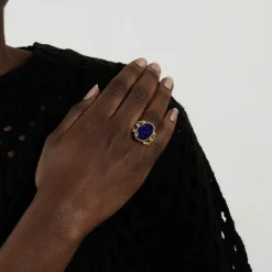 Bague Or jaune Lapis-lazuli