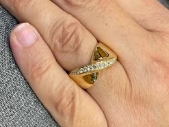 Bague or jaune Ligne de diamants
