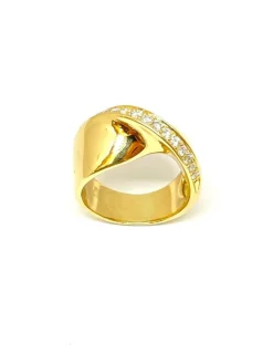 Bague or jaune Ligne de diamants