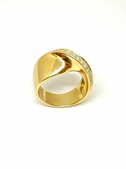 Bague or jaune Ligne de diamants