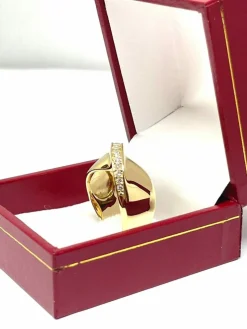Bague or jaune Ligne de diamants
