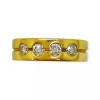 Bague or jaune lignée de quatre diamants