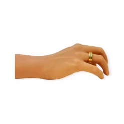 Bague or jaune lignée de quatre diamants