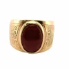 Bague or jaune massif, cornaline ovale