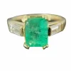 Bague or jaune émeraude
