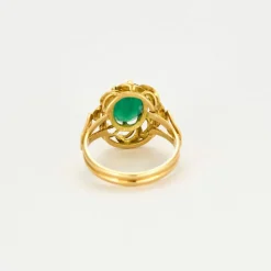 Bague or jaune émeraude