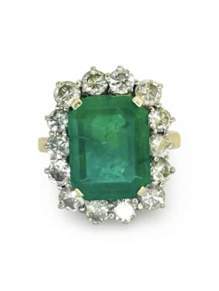 Bague or jaune émeraude 6,80 ct