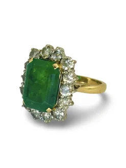 Bague or jaune émeraude 6,80 ct